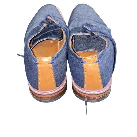 J75 By Jump Mens Primo Oxford Dress Shoes Round Toe Medium Dark Denim Size 9 - Picture 3 of 6